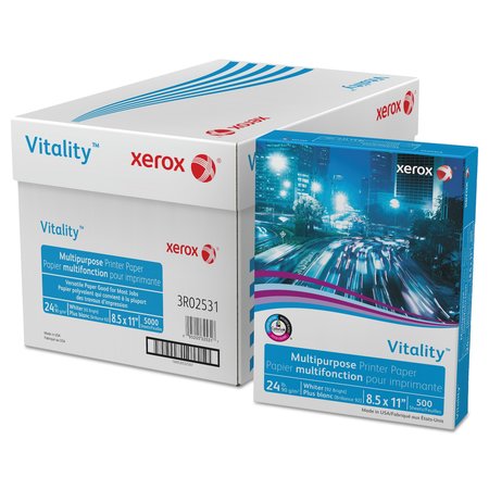 XEROX Vitality Multipurpose Print Paper, 92 Bright, 24lb, 8.5x11, Wht, PK500 3R02531